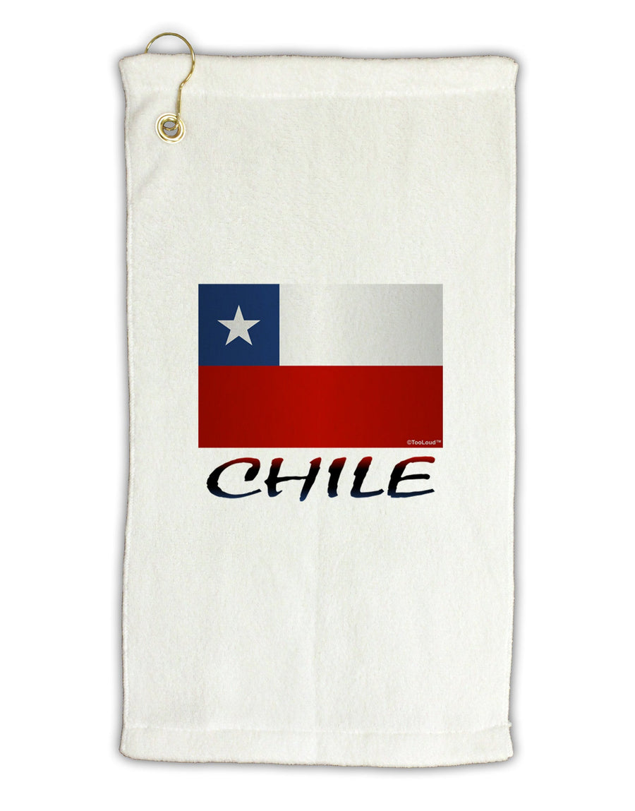 Chile Flag Micro Terry Gromet Golf Towel 16 x 25 inch-Golf Towel-TooLoud-White-Davson Sales