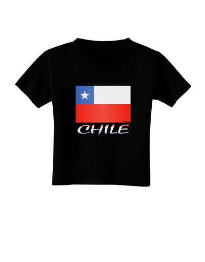 Chile Flag Toddler T-Shirt Dark-Toddler T-Shirt-TooLoud-Black-2T-Davson Sales