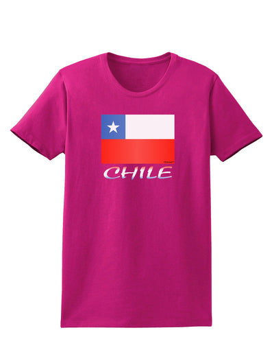 Chile Flag Womens Dark T-Shirt-TooLoud-Hot-Pink-Small-Davson Sales