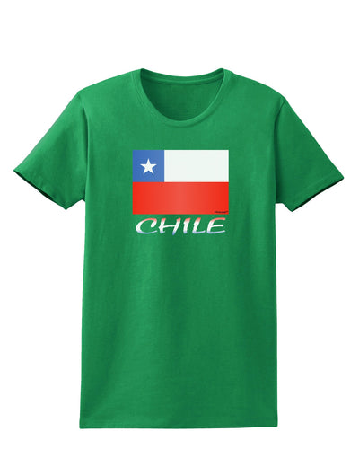 Chile Flag Womens Dark T-Shirt-TooLoud-Kelly-Green-X-Small-Davson Sales