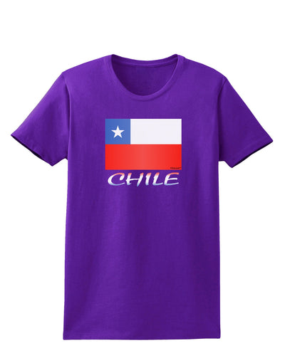 Chile Flag Womens Dark T-Shirt-TooLoud-Purple-X-Small-Davson Sales