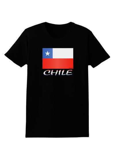 Chile Flag Womens Dark T-Shirt-TooLoud-Black-X-Small-Davson Sales