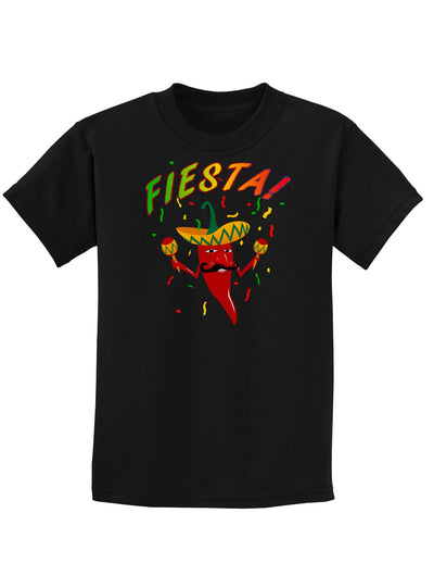 Chile Pepper de Fiesta Childrens Dark T-Shirt-Childrens T-Shirt-TooLoud-Black-X-Small-Davson Sales