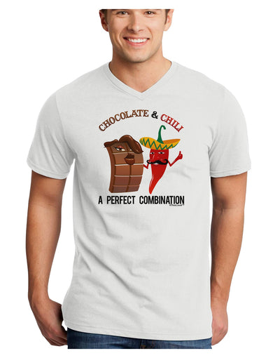 Chiles and Chocolate Adult V-Neck T-shirt-Mens V-Neck T-Shirt-TooLoud-White-Small-Davson Sales