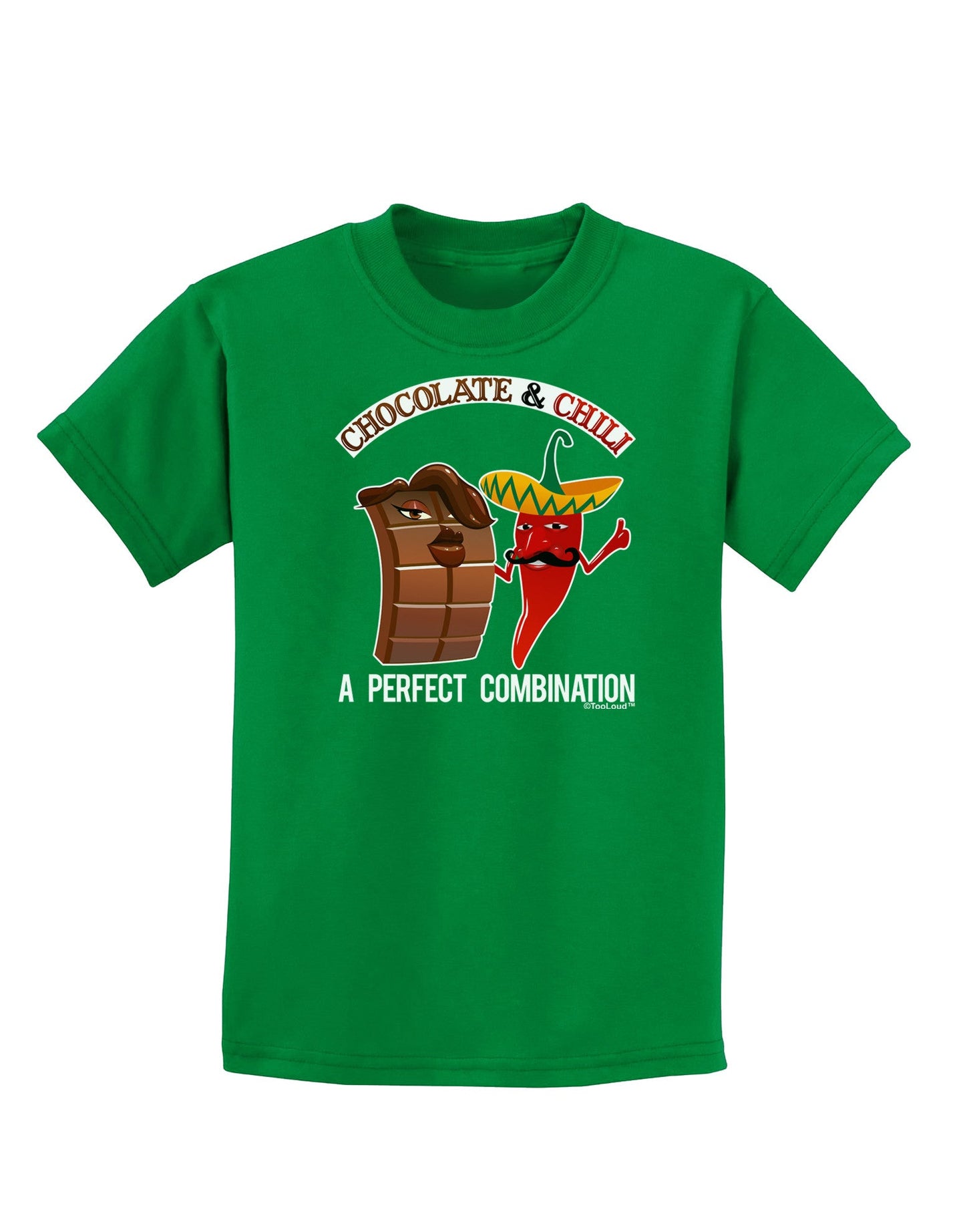 Chiles and Chocolate Childrens Dark T-Shirt-Childrens T-Shirt-TooLoud-Kelly-Green-X-Small-Davson Sales