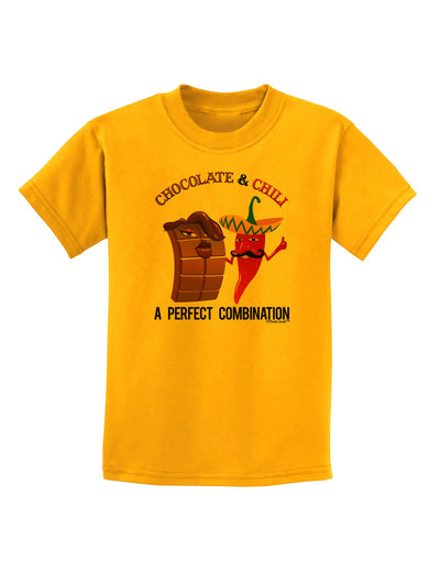 Chiles and Chocolate Childrens T-Shirt-Childrens T-Shirt-TooLoud-Gold-X-Small-Davson Sales