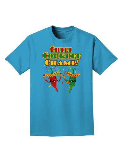 Chili Cookoff Champ! Chile Peppers Adult Dark T-Shirt-Mens T-Shirt-TooLoud-Turquoise-Small-Davson Sales