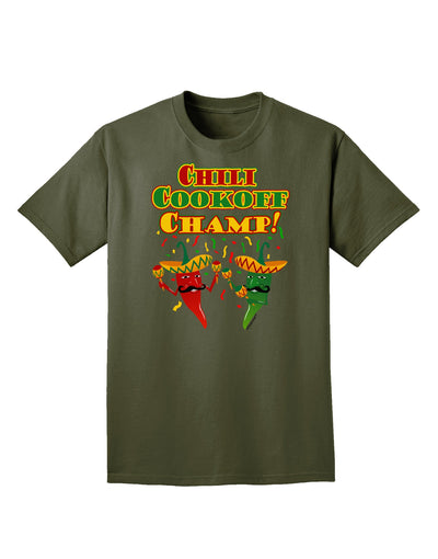 Chili Cookoff Champ! Chile Peppers Adult Dark T-Shirt-Mens T-Shirt-TooLoud-Military-Green-Small-Davson Sales