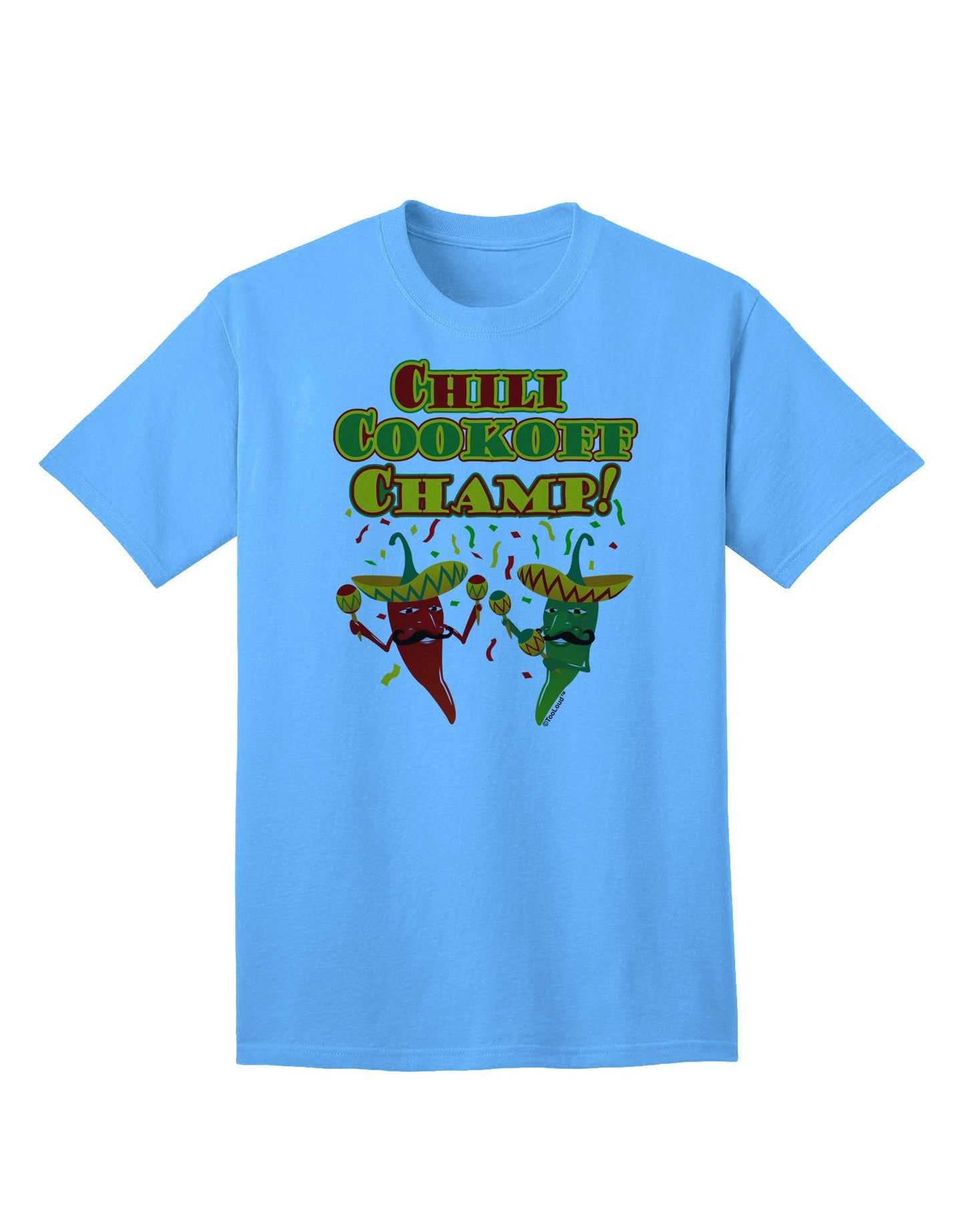 Chili Cookoff Champ! Chile Peppers Adult T-Shirt-Mens T-Shirt-TooLoud-Aquatic-Blue-Small-Davson Sales