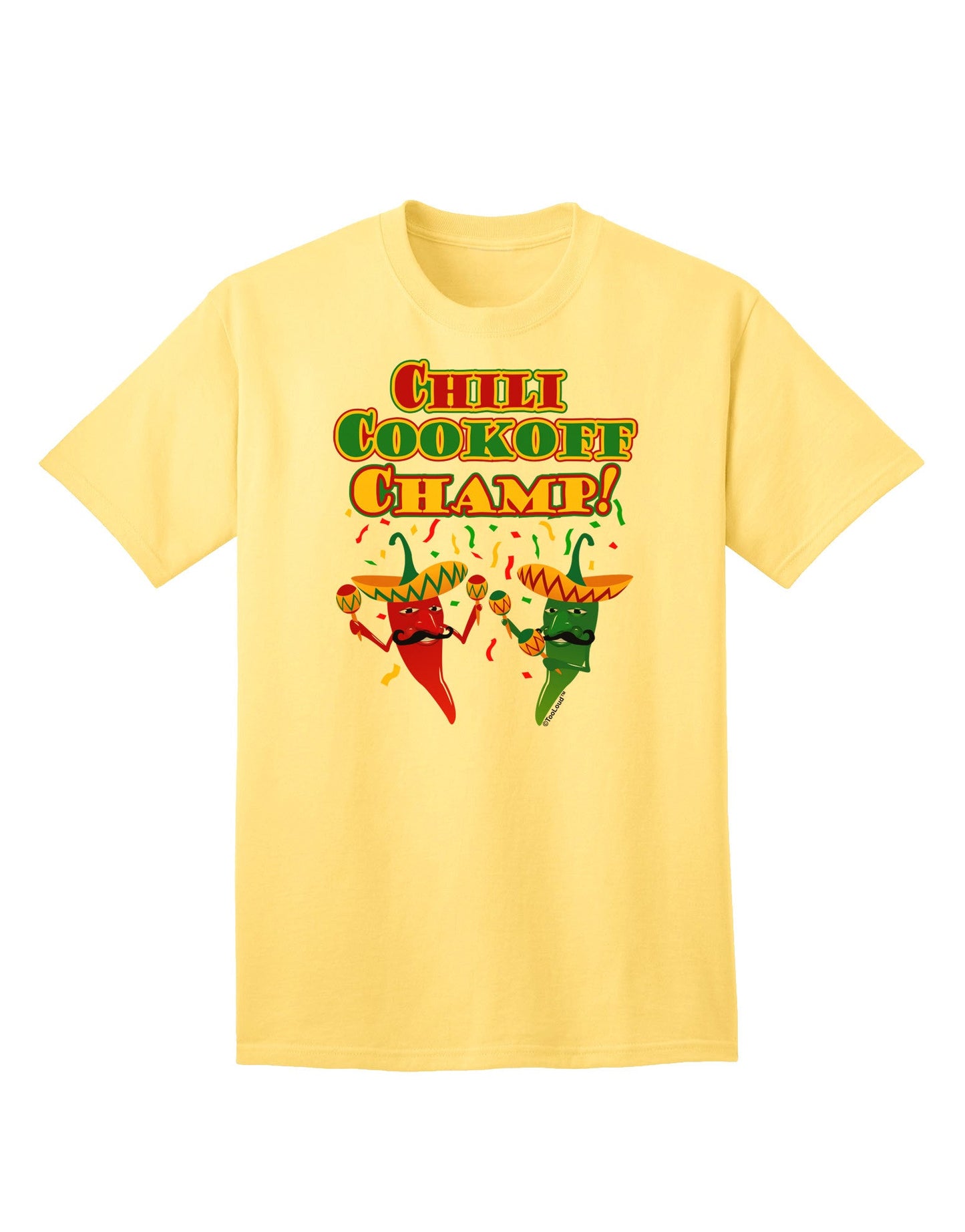 Chili Cookoff Champ! Chile Peppers Adult T-Shirt-Mens T-Shirt-TooLoud-Yellow-Small-Davson Sales