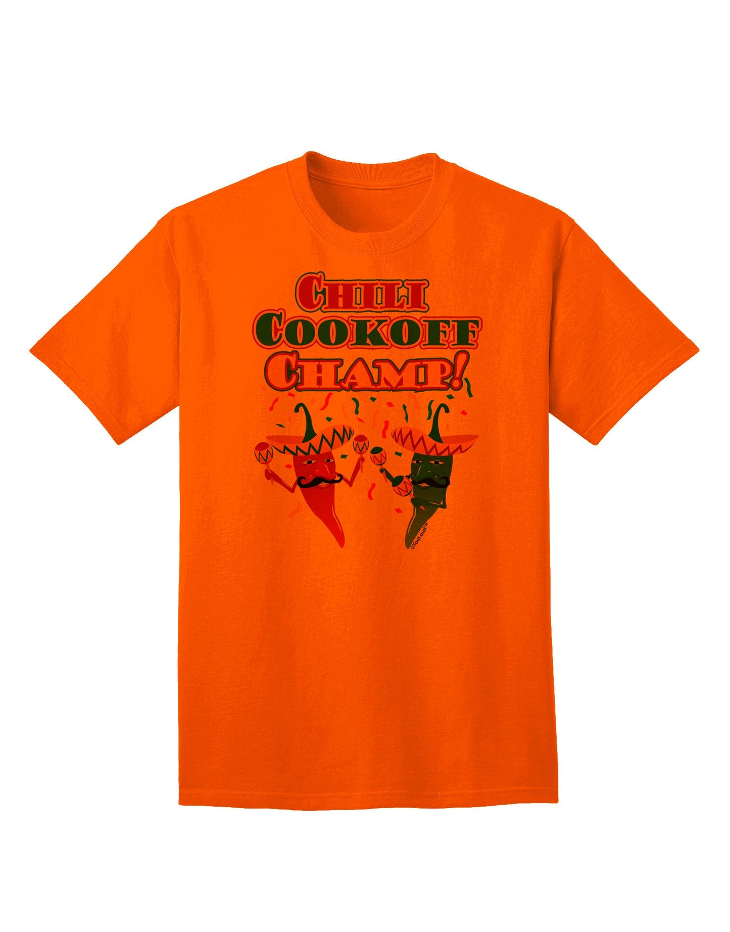 Chili Cookoff Champ! Chile Peppers Adult T-Shirt-Mens T-Shirt-TooLoud-Orange-Small-Davson Sales