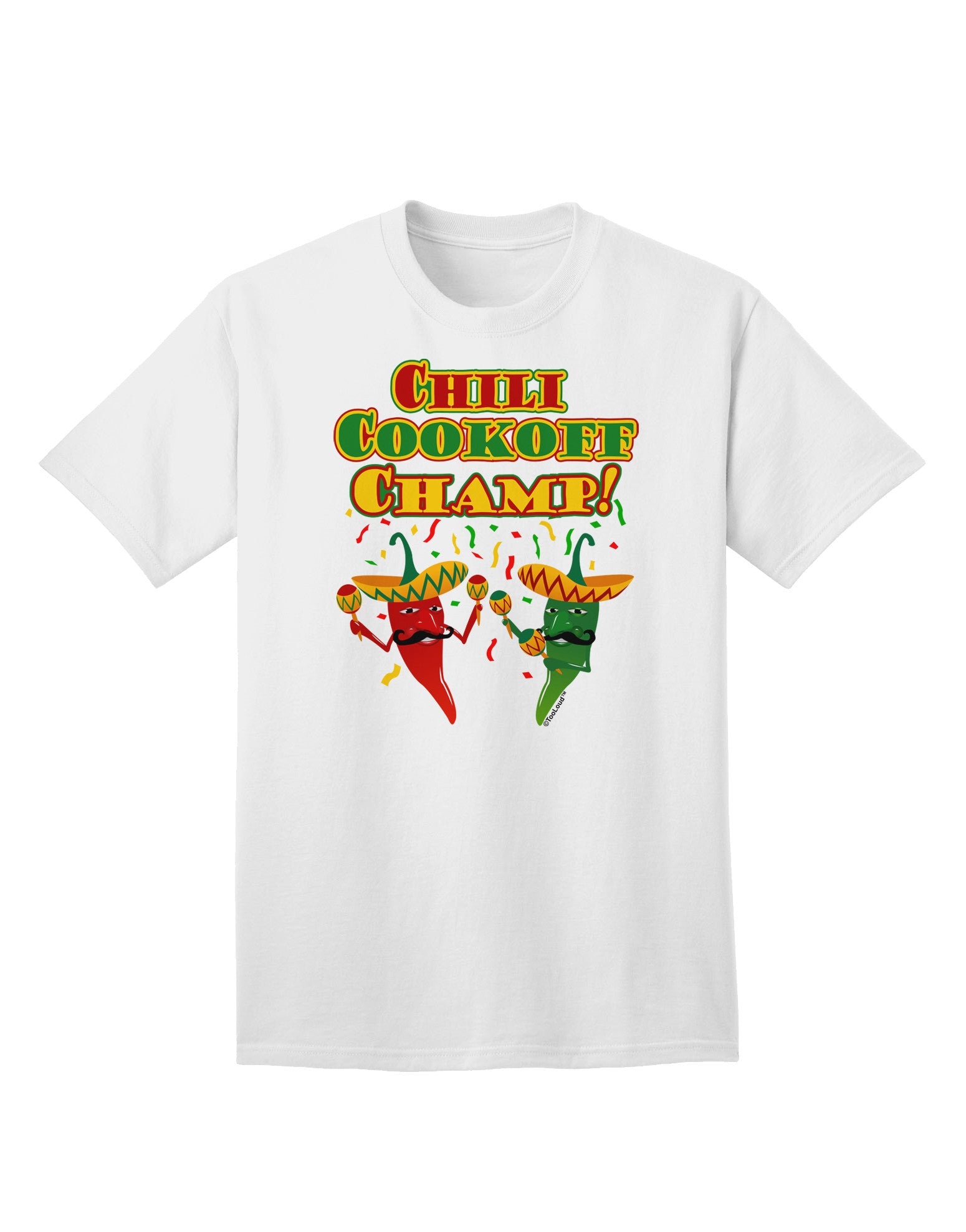 Chili Cookoff Champ! Chile Peppers Adult T-Shirt-Mens T-Shirt-TooLoud-White-Small-Davson Sales