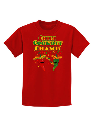 Chili Cookoff Champ! Chile Peppers Childrens Dark T-Shirt-Childrens T-Shirt-TooLoud-Red-X-Small-Davson Sales