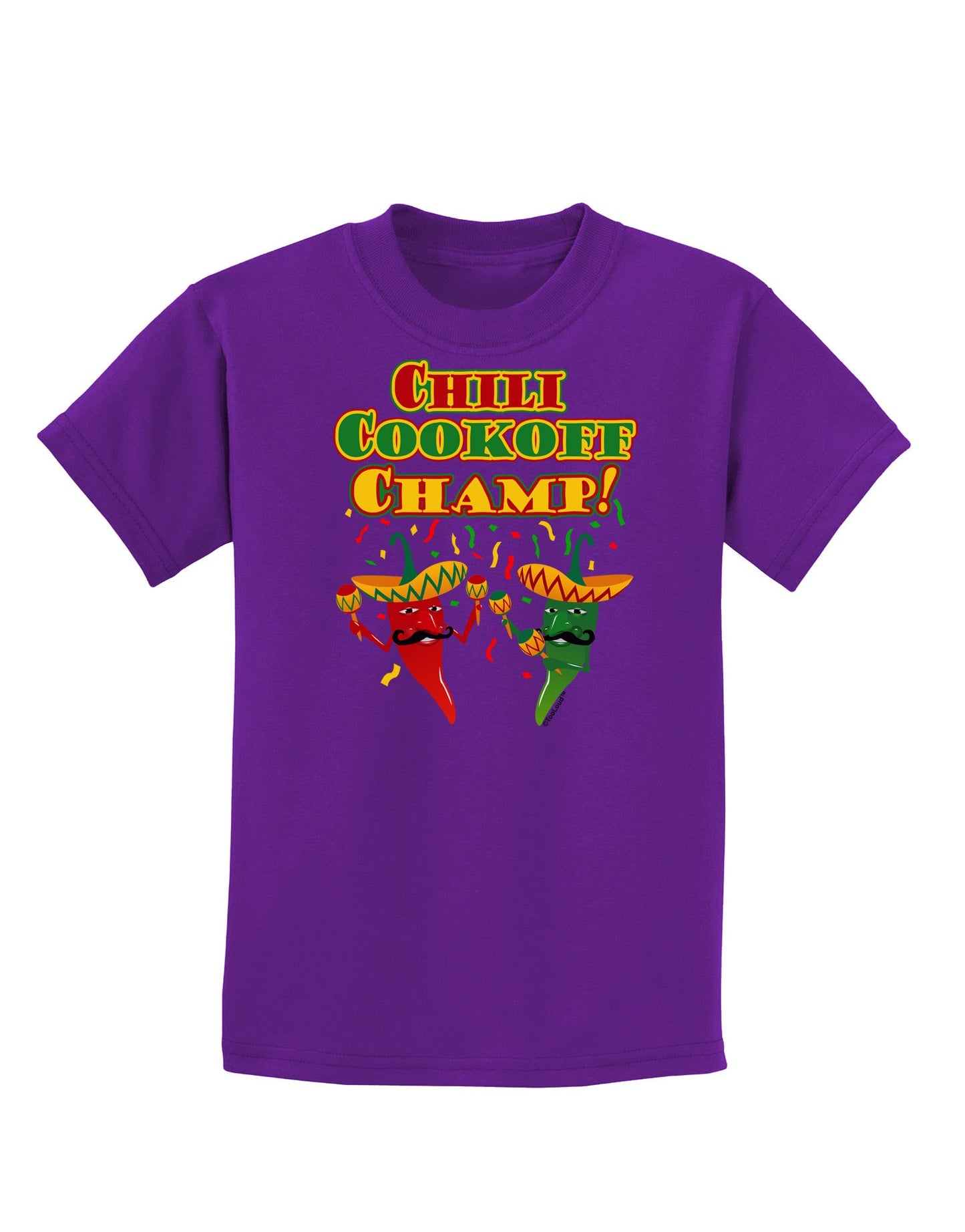 Chili Cookoff Champ! Chile Peppers Childrens Dark T-Shirt-Childrens T-Shirt-TooLoud-Purple-X-Small-Davson Sales