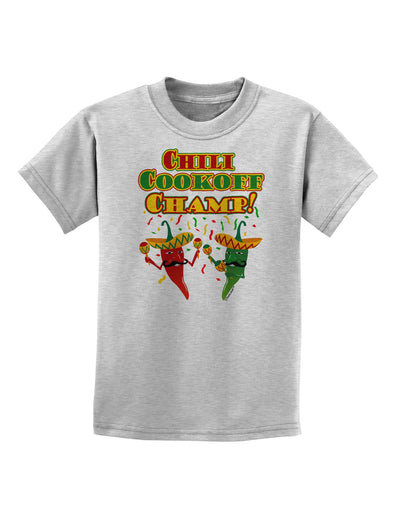 Chili Cookoff Champ! Chile Peppers Childrens T-Shirt-Childrens T-Shirt-TooLoud-AshGray-X-Small-Davson Sales