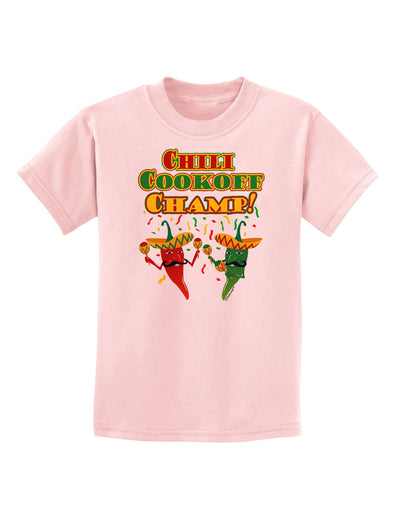 Chili Cookoff Champ! Chile Peppers Childrens T-Shirt-Childrens T-Shirt-TooLoud-PalePink-X-Small-Davson Sales