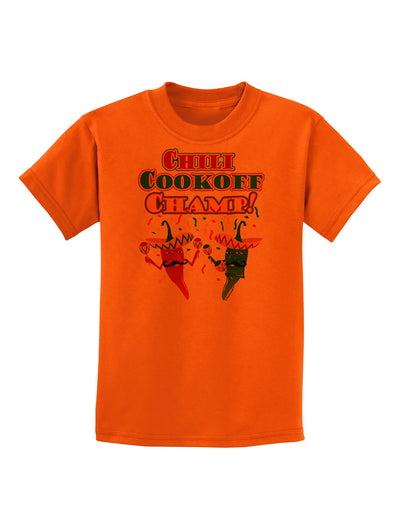 Chili Cookoff Champ! Chile Peppers Childrens T-Shirt-Childrens T-Shirt-TooLoud-Orange-X-Small-Davson Sales