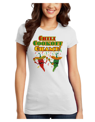 Chili Cookoff Champ! Chile Peppers Juniors T-Shirt-Womens Juniors T-Shirt-TooLoud-White-Juniors Fitted X-Small-Davson Sales