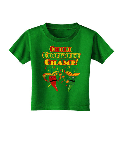 Chili Cookoff Champ! Chile Peppers Toddler T-Shirt Dark-Toddler T-Shirt-TooLoud-Clover-Green-2T-Davson Sales