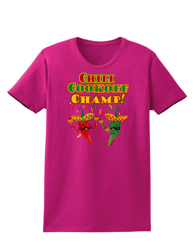 Chili Cookoff Champ! Chile Peppers Womens Dark T-Shirt-TooLoud-Hot-Pink-Small-Davson Sales