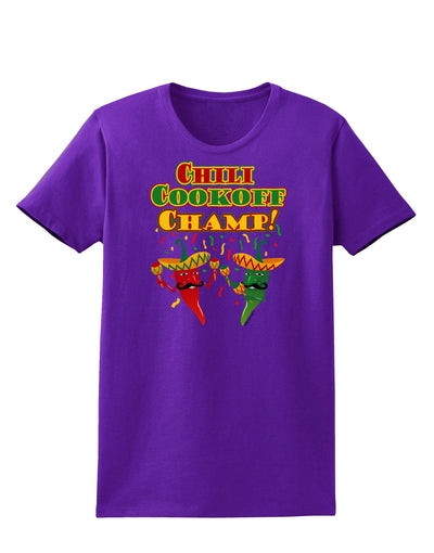 Chili Cookoff Champ! Chile Peppers Womens Dark T-Shirt-TooLoud-Purple-X-Small-Davson Sales