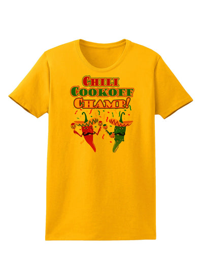 Chili Cookoff Champ! Chile Peppers Womens T-Shirt-Womens T-Shirt-TooLoud-Gold-X-Small-Davson Sales