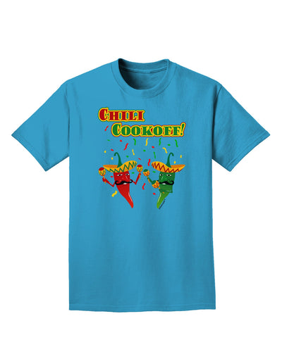 Chili Cookoff! Chile Peppers Adult Dark T-Shirt-Mens T-Shirt-TooLoud-Turquoise-Small-Davson Sales