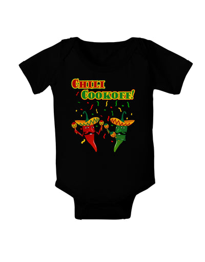 Chili Cookoff! Chile Peppers Baby Romper Bodysuit Dark-Baby Romper-TooLoud-Black-06-Months-Davson Sales