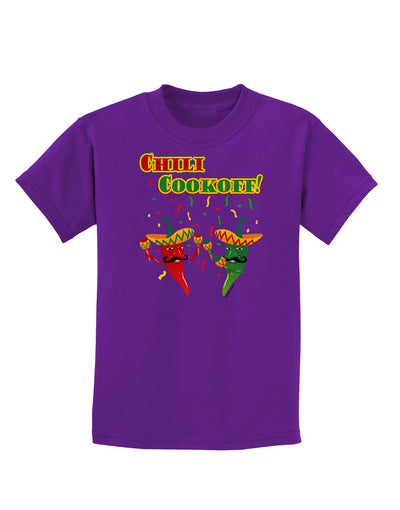 Chili Cookoff! Chile Peppers Childrens Dark T-Shirt-Childrens T-Shirt-TooLoud-Purple-X-Small-Davson Sales