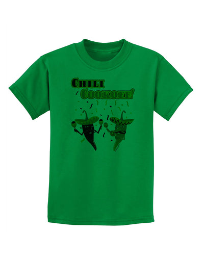 Chili Cookoff! Chile Peppers Childrens T-Shirt-Childrens T-Shirt-TooLoud-Kelly-Green-X-Small-Davson Sales