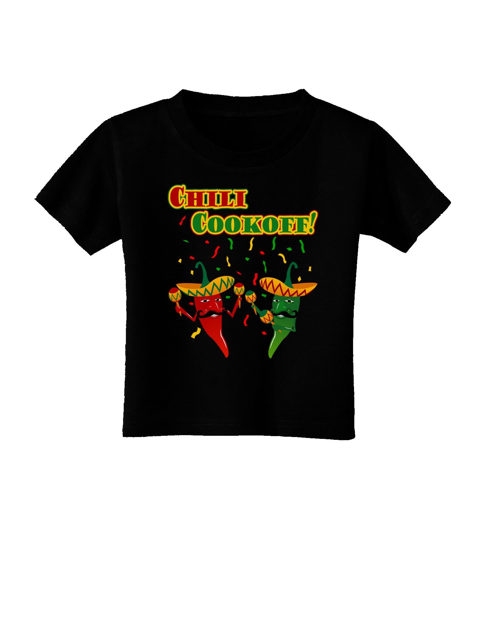 Chili Cookoff! Chile Peppers Toddler T-Shirt Dark-Toddler T-Shirt-TooLoud-Black-2T-Davson Sales