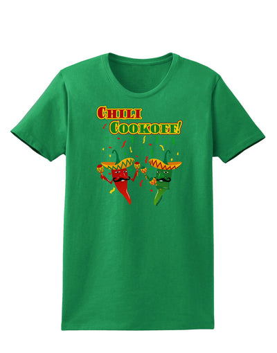 Chili Cookoff! Chile Peppers Womens Dark T-Shirt-TooLoud-Kelly-Green-X-Small-Davson Sales