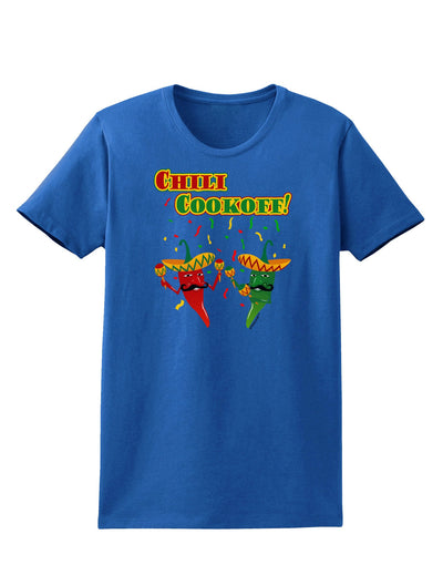 Chili Cookoff! Chile Peppers Womens Dark T-Shirt-TooLoud-Royal-Blue-X-Small-Davson Sales