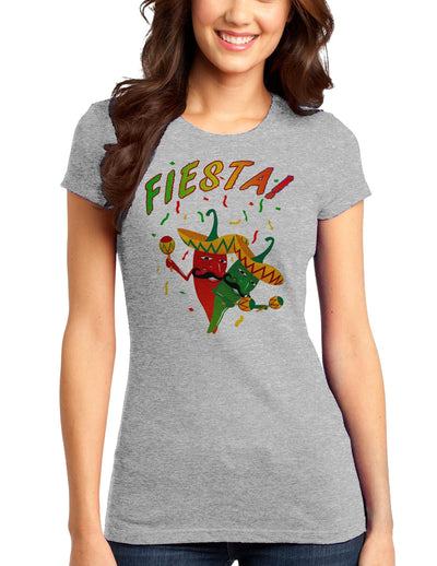 Chili Love Fiesta Juniors T-Shirt-Womens Juniors T-Shirt-TooLoud-Heather-Gray-Small-Davson Sales