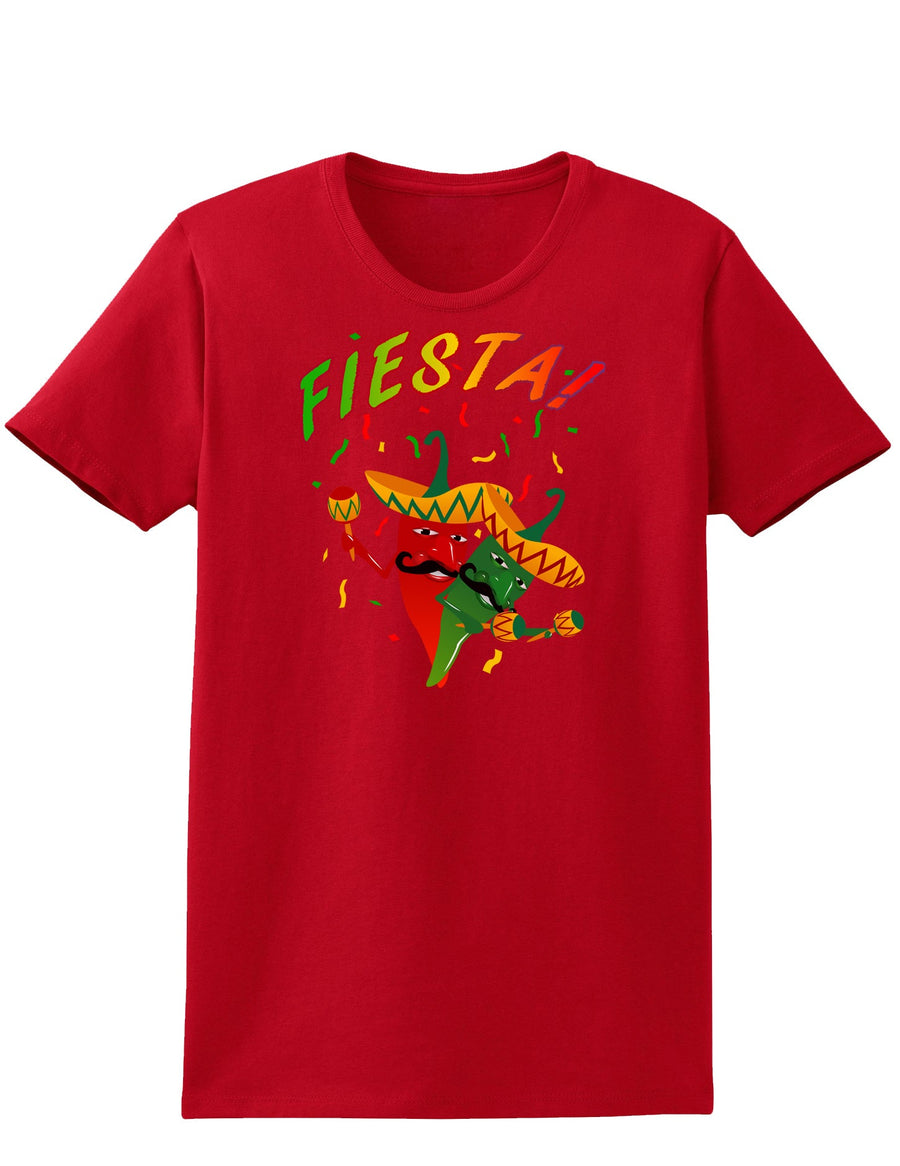 Chili Love Fiesta Womens Dark T-Shirt-TooLoud-Black-X-Small-Davson Sales