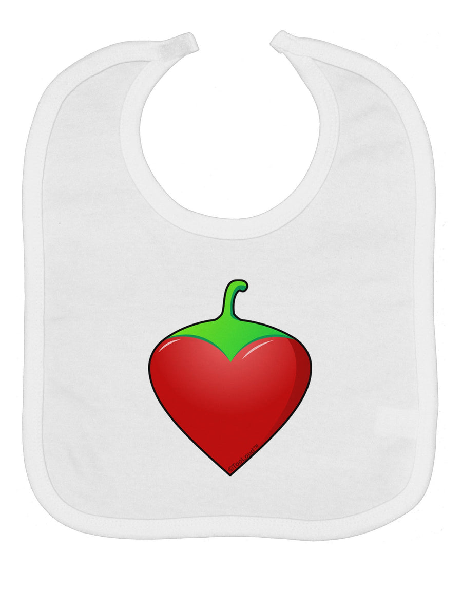 Chili Pepper Heart Baby Bib