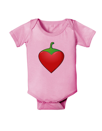 Chili Pepper Heart Baby Romper Bodysuit-Baby Romper-TooLoud-Pink-06-Months-Davson Sales