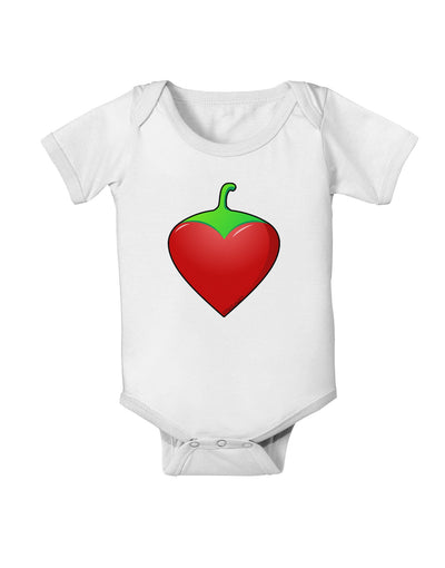 Chili Pepper Heart Baby Romper Bodysuit-Baby Romper-TooLoud-White-06-Months-Davson Sales