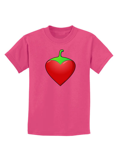 Chili Pepper Heart Childrens Dark T-Shirt
