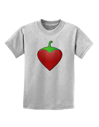 Chili Pepper Heart Childrens T-Shirt-Childrens T-Shirt-TooLoud-AshGray-X-Small-Davson Sales