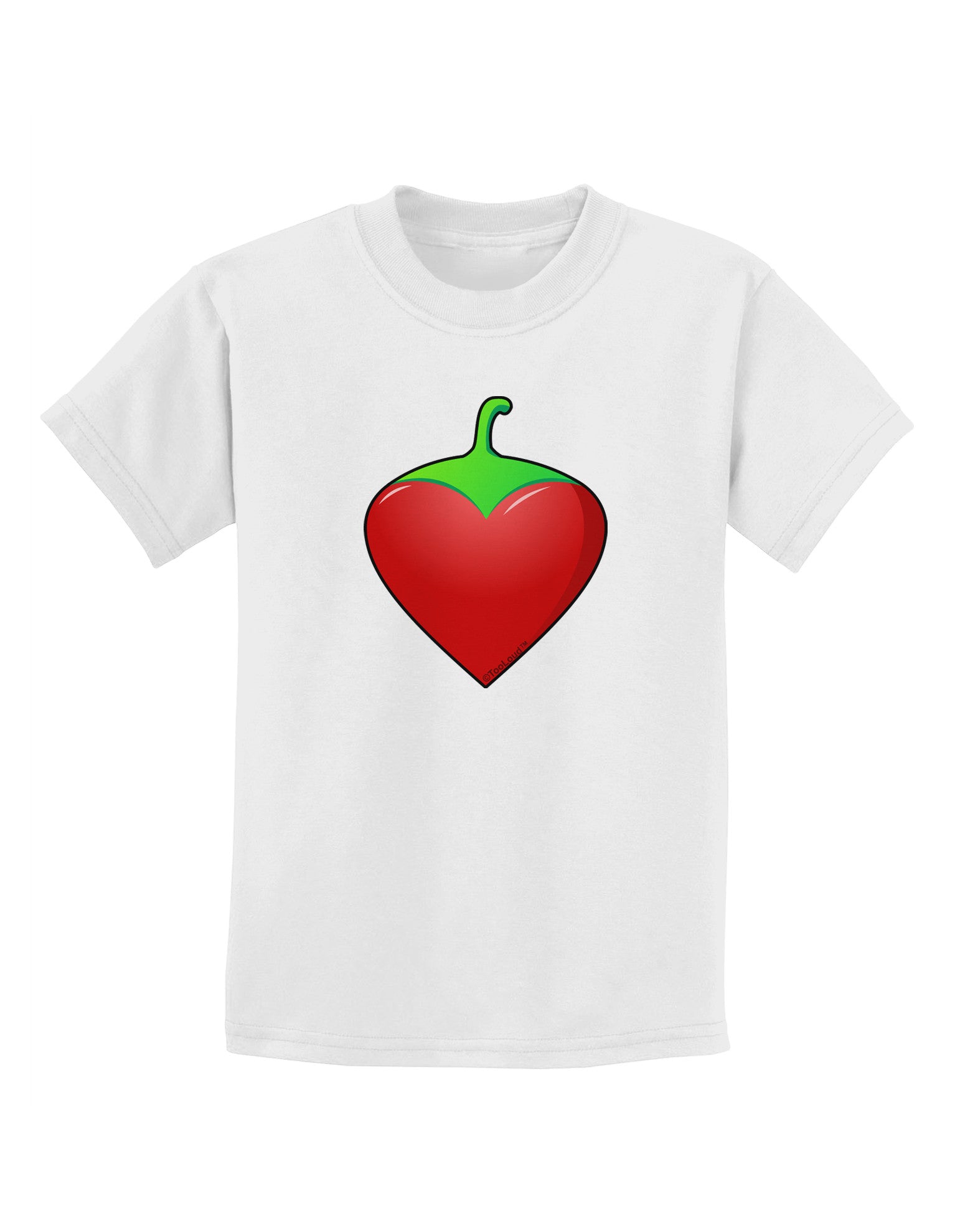 Chili Pepper Heart Childrens T-Shirt-Childrens T-Shirt-TooLoud-White-X-Small-Davson Sales