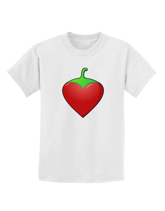 Chili Pepper Heart Childrens T-Shirt-Childrens T-Shirt-TooLoud-White-X-Small-Davson Sales