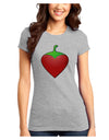 Chili Pepper Heart Juniors Petite T-Shirt-T-Shirts Juniors Tops-TooLoud-Ash-Gray-Juniors Fitted X-Small-Davson Sales