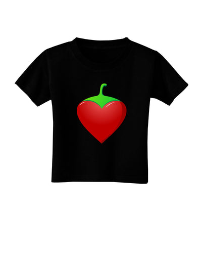 Chili Pepper Heart Toddler T-Shirt Dark-Toddler T-Shirt-TooLoud-Black-2T-Davson Sales