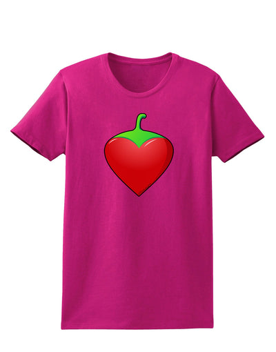 Chili Pepper Heart Womens Dark T-Shirt-TooLoud-Hot-Pink-Small-Davson Sales