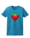 Chili Pepper Heart Womens Dark T-Shirt-TooLoud-Turquoise-X-Small-Davson Sales