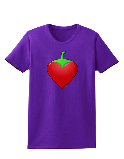 Chili Pepper Heart Womens Dark T-Shirt-TooLoud-Purple-X-Small-Davson Sales