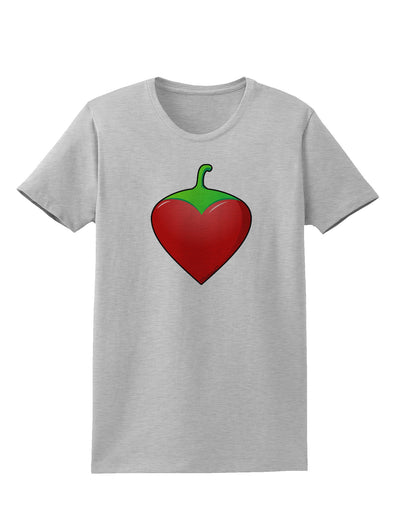 Chili Pepper Heart Womens T-Shirt-Womens T-Shirt-TooLoud-AshGray-X-Small-Davson Sales
