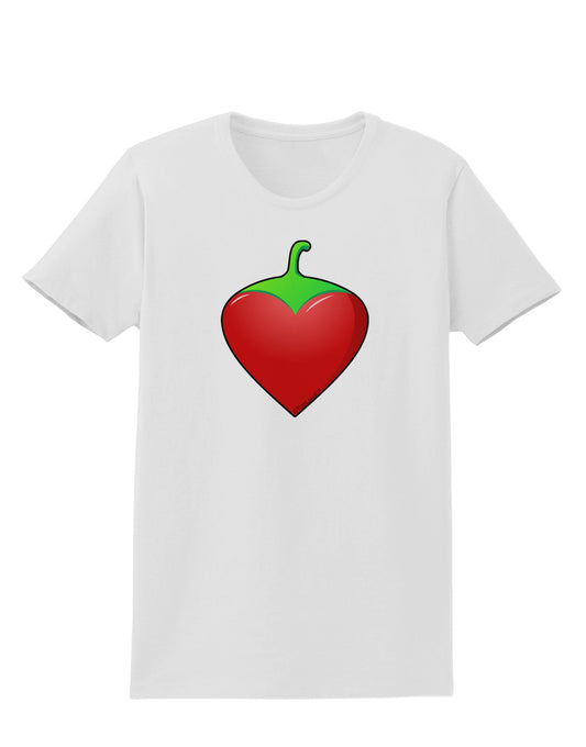 Chili Pepper Heart Womens T-Shirt-Womens T-Shirt-TooLoud-White-X-Small-Davson Sales