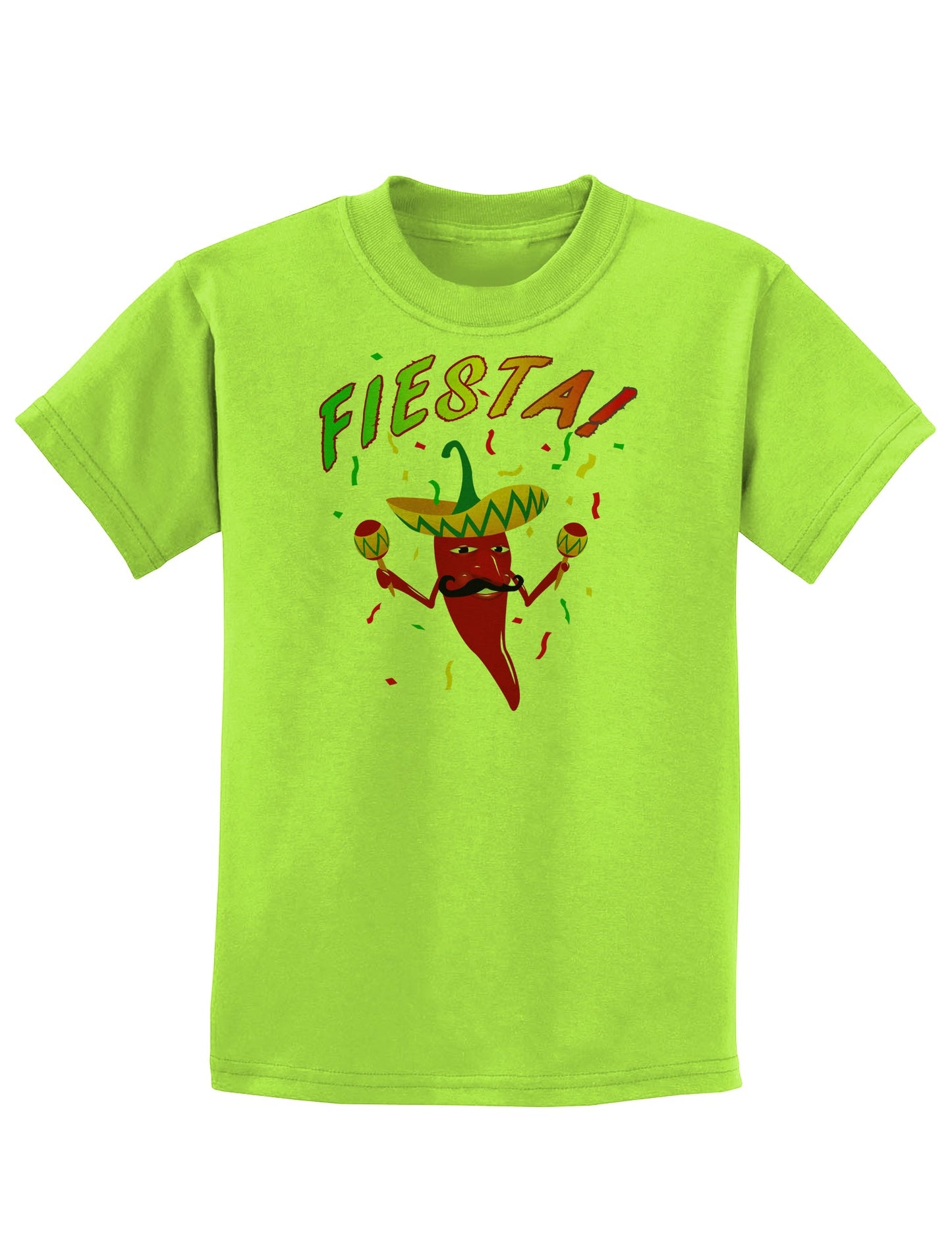 Chili Pepper de Fiesta Childrens T-Shirt-Childrens T-Shirt-TooLoud-Lime-Green-X-Small-Davson Sales